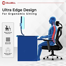 Blue Chair Swivel Executive Berlin Ergonomic Mesh Executive Office & Home Chair