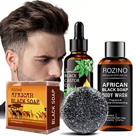 Charcoal Soap Bar Certified African Black Soap, And 60 Grams of Shampoo Black Soap. It Deeply Cleanses The Skin And Hair, Moisturizes And Cares for The Skin, Leaving It Smooth to The Touch, Allowing You to Enjoy Silky Hair And Feel Confident As a Man.