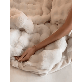 Silky Experience, Suitable for Bedroom Sofas, Travel Blankets, And Summer Blankets. Realistic Faux Rabbit Beige-like Texture, All-Season Soft Warmth for Bed, Couch, Camping & Travel - Machine Washable Cozy Throw with Dense Filling