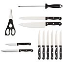 Set 14-Piece Knife From KichiKit Knife Set 14 Pieces, Iridescent German Stainless Steel Kitchen Knives Set with Wooden Block, Colourful Titanium Coating, Chef’s Knife