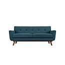 Sofa Fabric In Blue & Brown Chair