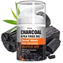 Charcoal Face Wash Bar Soap Men's Volcanic Mud Face Wash, Charcoal & Tea Tree Oil Facial Wash with Salicylic Acid - Deep Pore Cleansing Oil-Control Cleanser, Hydrating Green Tea Face Wash