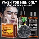 Charcoal Soap Bar Certified  African Black Soap, And 60 Grams of Shampoo Black Soap. It Deeply Cleanses The Skin And Hair, Moisturizes And Cares for The Skin, Leaving It Smooth to The Touch, Allowing You to Enjoy Silky Hair And Feel Confident As a Man.