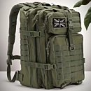 45L Spacious Molle Backpack - Durable Polyester, Zipper Closure, Soft Shell, Hand Wash Only, Perfect for 3-Day Hiking, Trekking, Bug Out Bag, Tactical Backpacks Khaki