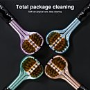 4pcs Set of Ergonomic Manual Toothbrushes with 3 Brush Heads, Golden Volcanic Bristles And Soft Grip Handle - Suitable for Adults