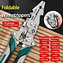 Collapsible Multi-Function Electrician's Industrial Grade Wire Stripper, Durable High Carbon Steel Precision Tool for Cutting, Crimping, and Stripping - Suitable for All Electrical Work 22