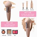Makeup Sponge Beauty Shaped Mushroom Head, Peach Heart, Oblique Cut with Handle Powder Puff Sponge Beauty Makeup Egg Does Not Eat Powder, Dry And Wet Dual Use