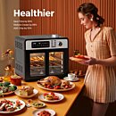 Toaster Mini Works Sausages 3-In-1 Breakfast Station, Includes Coffee Maker, Non-Stick Griddle, And 4-Slice Toaster Oven, Versatile Breakfast Maker for Apartments Kitchenettes
